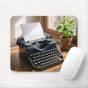 Mousepad Máquina de Escrever Antiga com Folha de Papel em B