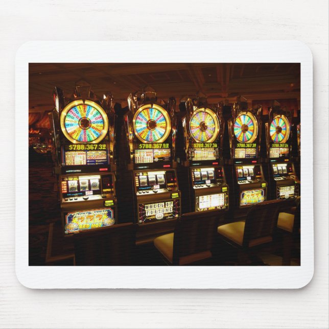 Mousepad Máquina de jogo Um Bandido Armado Dinheiro Las Veg (Frente)