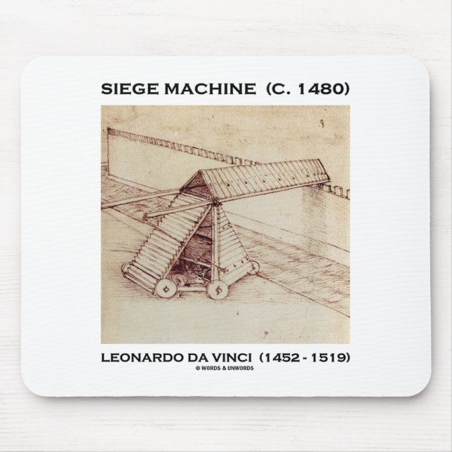 Mousepad Máquina do cerco (C. 1480) Leonardo da Vinci (Frente)