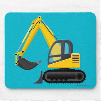 Mousepad Máquina Pesada Escavadora Amarela para Crianças
