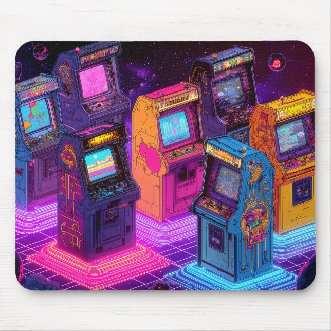 Mousepad Máquinas De Arcade Retro (Frente)