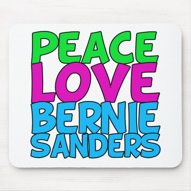 Mousepad Máquinas de lixar de Bernie do amor da paz (Frente)