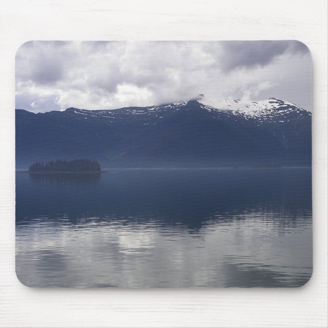 Mousepad Mar Alaskano Nebuloso em Tons de Azul (Frente)