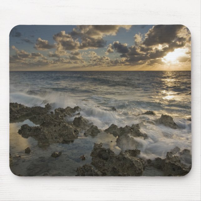 Mousepad Mar do Caribe, Ilhas Cayman. Ondas batendo 2 (Frente)