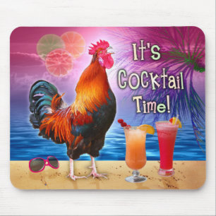Mousepad Mar tropical da praia dos cocktail engraçados da
