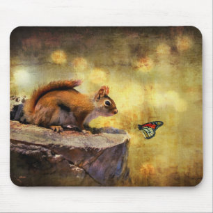 Mousepad Maravilha da floresta - esquilo & borboleta