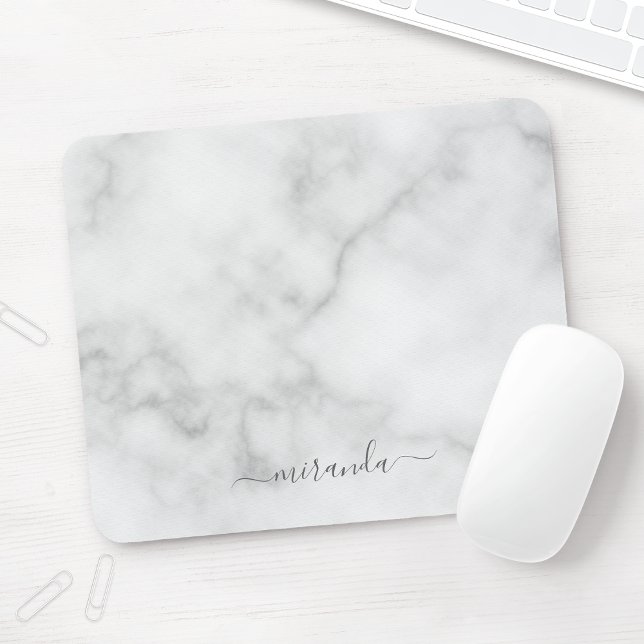 Mousepad Marble Branco de Nome Personalizado de Script Mode (Criador carregado)