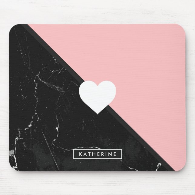 Mousepad Marble e Coração Bonita (Frente)