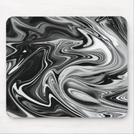 Mousepad Marble Elegante 7 - Preto e Branco Líquido