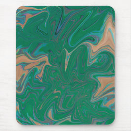 Mousepad Marble Forms – Green & Gold Natural Flow