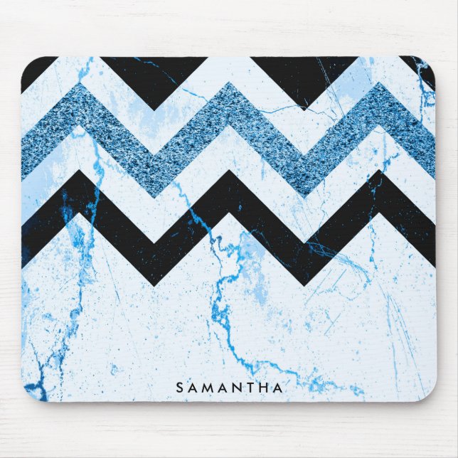 Mousepad Marble & Glitter Chevron (Frente)