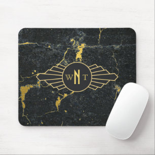 Mousepad Marble Preto - Três Letras - Decência de Arte Mono