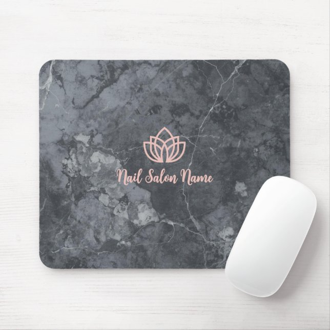 Mousepad Marca de Estúdio de Unhas Cinza Personalizada (Com mouse)