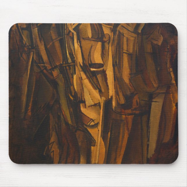 Mousepad Marcel Duchamp Sad Young Man em um trem (Frente)