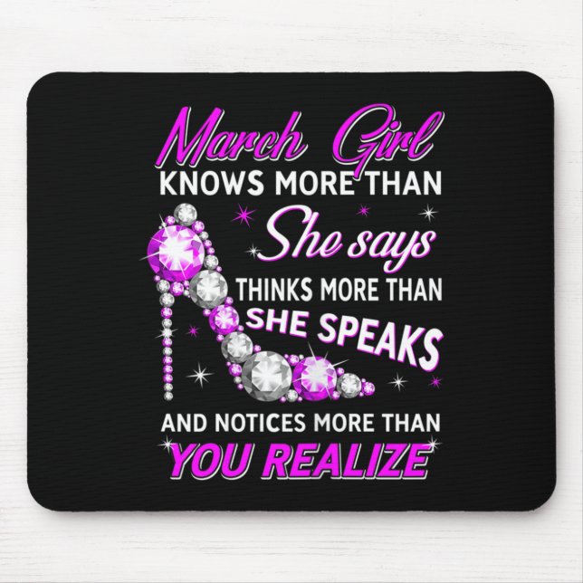Mousepad Marcha das Mulheres Garota Citação Divertida de Fa (Frente)