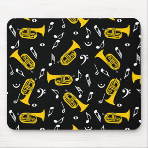 Mousepad Marching Baritone Music Notes Bass Clefs