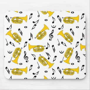 Mousepad Marching Baritone Music Notes Treble Clefs