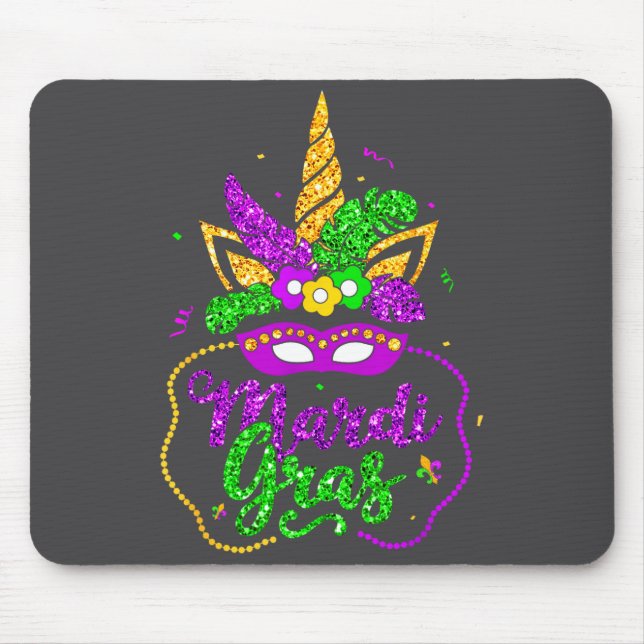 Mousepad Mardi Gras 2024 Mask Beads New Orlean Party Women  (Frente)