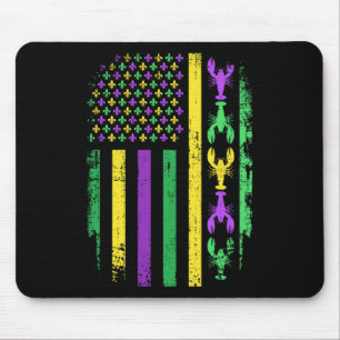 Mousepad Mardi Gras - Bandeira Americana Com Peixe-Giro Nov
