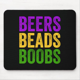 Mousepad Mardi Gras Beers Miçangas Breast Tee New Orlean