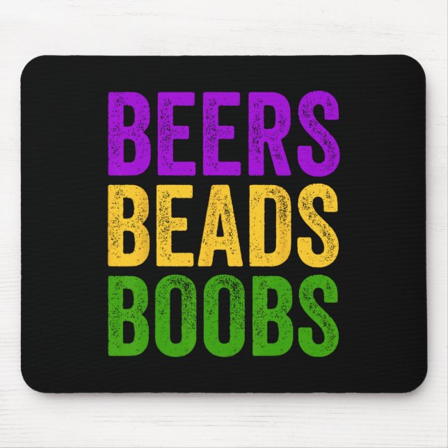 Mousepad Mardi Gras Beers Miçangas Breast Tee New Orlean (Frente)