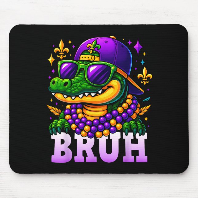 Mousepad Mardi Gras Bruh Mardigator Alligator Costume Teens (Frente)