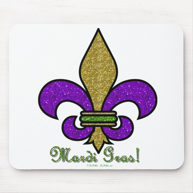 Mousepad Mardi Gras Colorido Flor De Lis (Frente)