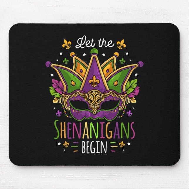 Mousepad Mardi Gras Costume Deixa Os Shenanigans Começarem  (Frente)