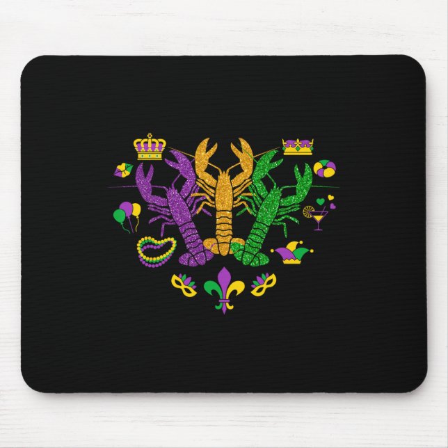 Mousepad Mardi Gras Crawfish Happy Mardi Gras 2025 Matching (Frente)
