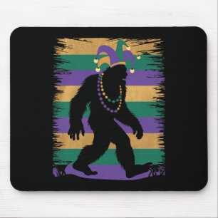 Mousepad Mardi Gras Sasquatch Funny Bigfoot Party For Men A