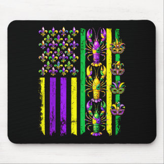 Mousepad Mardi Gras Usa American Flag Crawfish Carnival Men