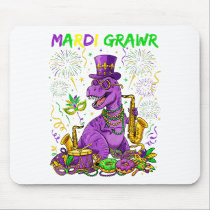 Mousepad Mardi Grawr Rex Dinossauro Design Divertido