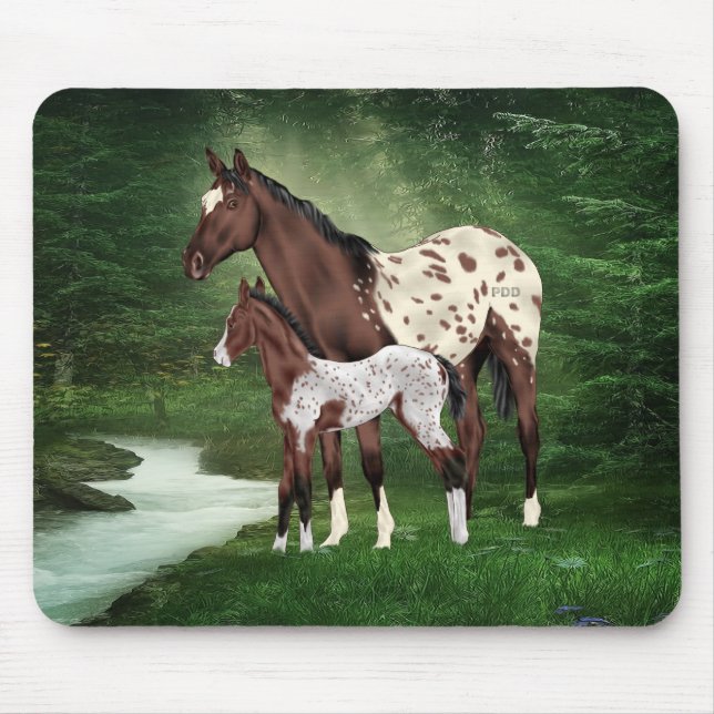 Mousepad Mare e Foal de Cavalo Appaloosa (Frente)