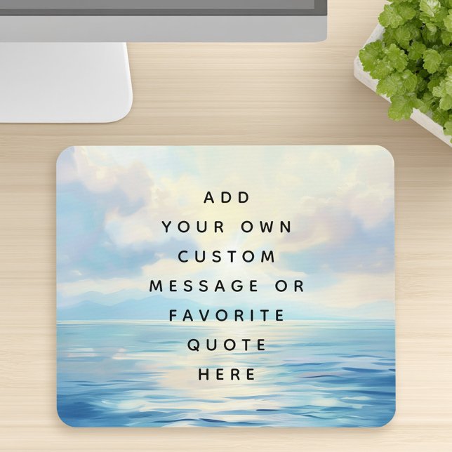 Mousepad Mares calmos, mar, nascer do sol pintando mensagem (Calm seas ocean sunrise painting custom message mouse pad)