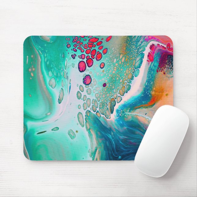 Mousepad Marés Elétricas de Mármore Colorido (Com mouse)