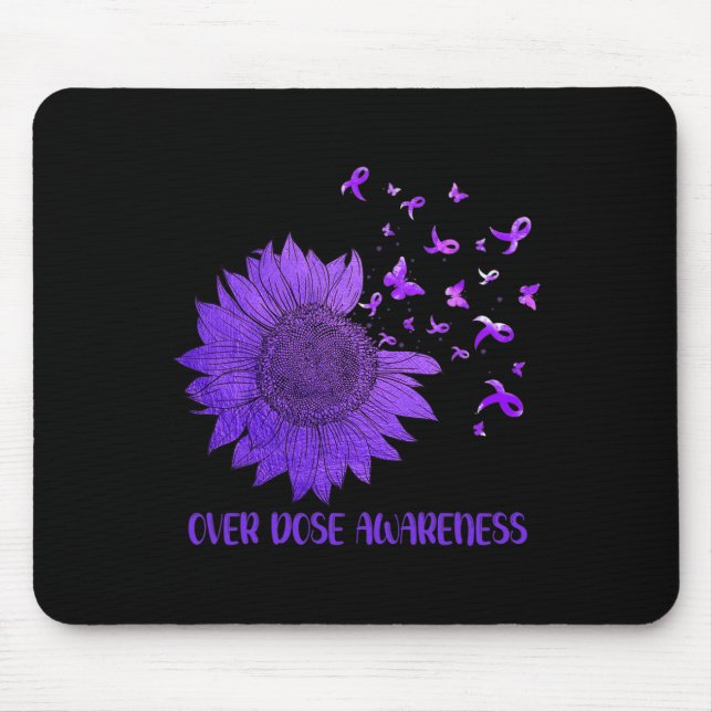 Mousepad Margarida Bonita Borboletas Roxas Sobredosagem de  (Frente)