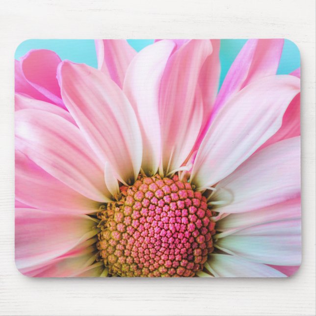 Mousepad Margarida chique cor-de-rosa elegante (Frente)
