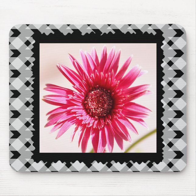 Mousepad Margarida cor-de-rosa animador do Gerbera guingão (Frente)