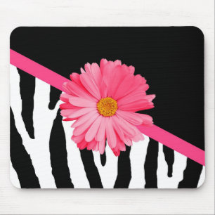 Mousepad Margarida cor-de-rosa bonito do teste padrão