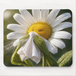 Mousepad Margarida espirrando em um lenço