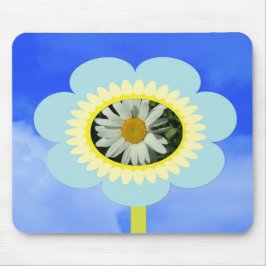 Mousepad margarida, flor e céu azul