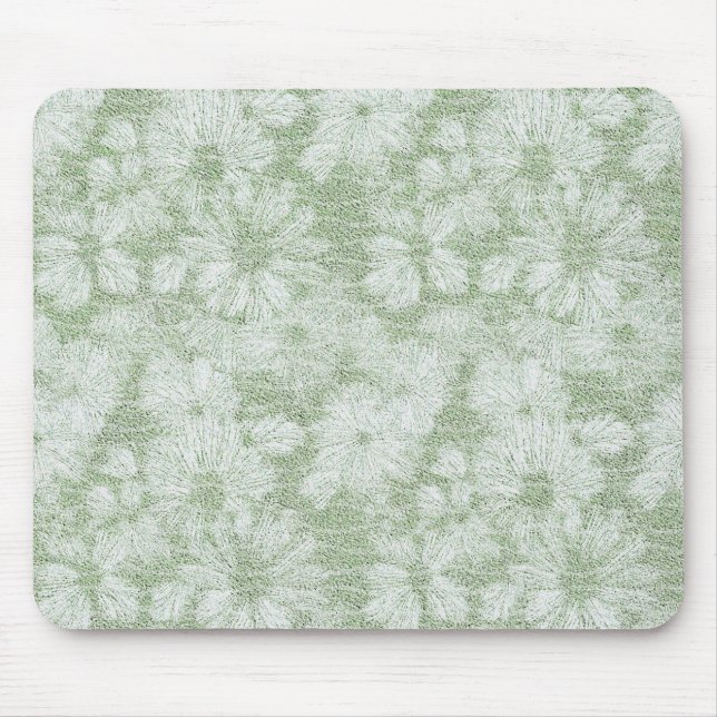 Mousepad Margarida Floral Verde Lima Aveludado (Frente)