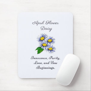 Mousepad Margarida Flower Mês de Abril Fresca e Simples