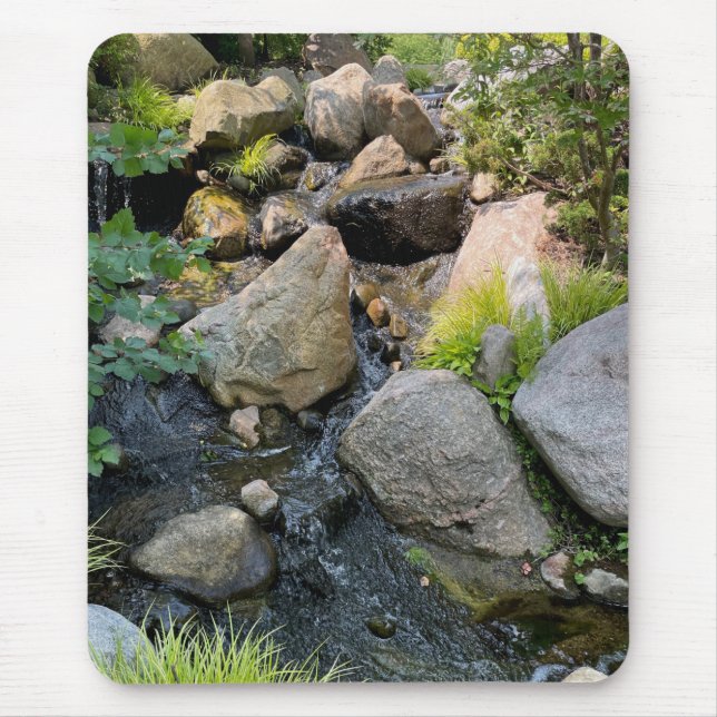 Mousepad Margem do rio Pedra | cascata | verde florestal (Frente)