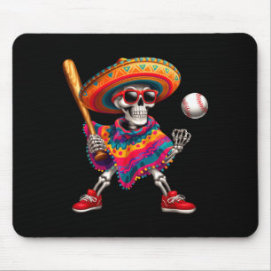 Mousepad Mariachi esqueleto beisebol cinco de maio mexicano