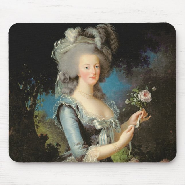 Mousepad Marie Antoinette com um rosa, 1783 (Frente)