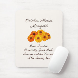 Mousepad Marigold Elegante do Mês de Nascimento de Outubro