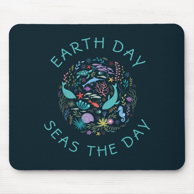 Mousepad Marinha Cega Vida Marinha "Seas the Day" Dia da Te (Frente)