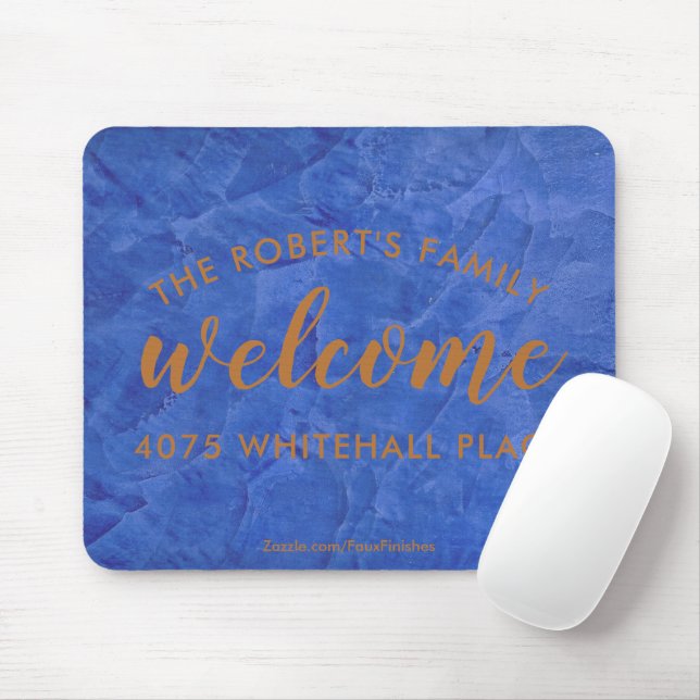 Mousepad Marinha Moderna e Nome Personalizado em Cobre (Com mouse)