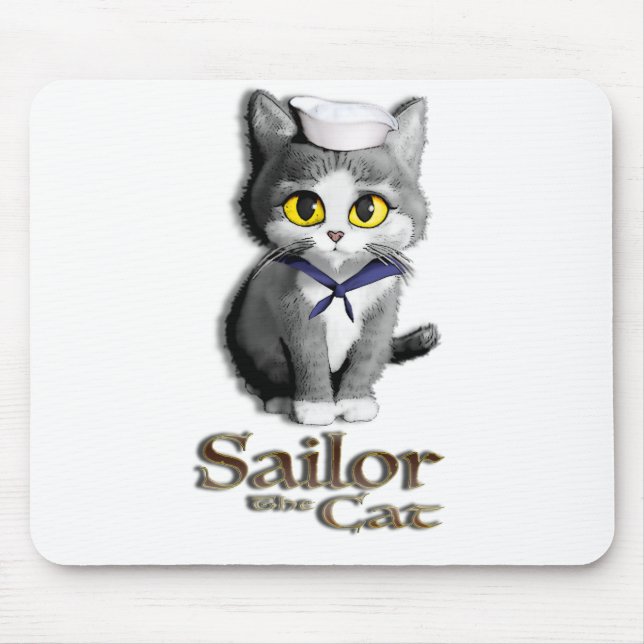 Mousepad Marinheiro o tapete do rato do gato (Frente)